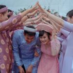 wedding couple taking a traditional ceremony