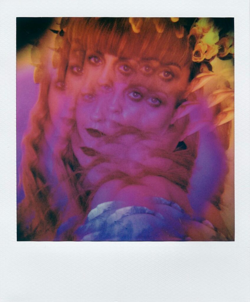 polaroid photo of overlaid portraits