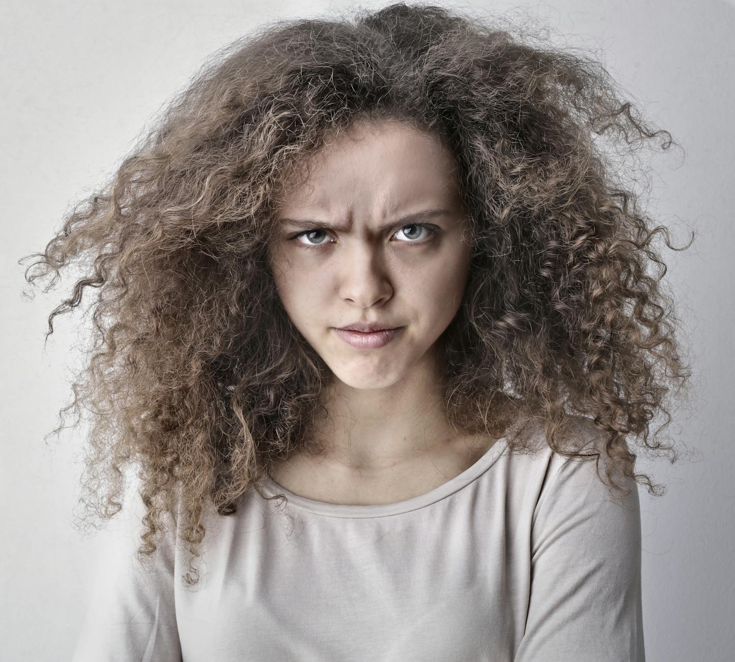 portrait photo of angry woman