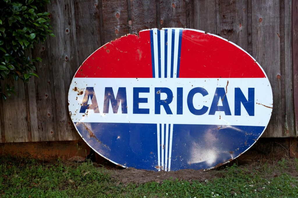 american oval signage signifying to Kamala and other delusional women that you need balls, not a cooch to run this nation.